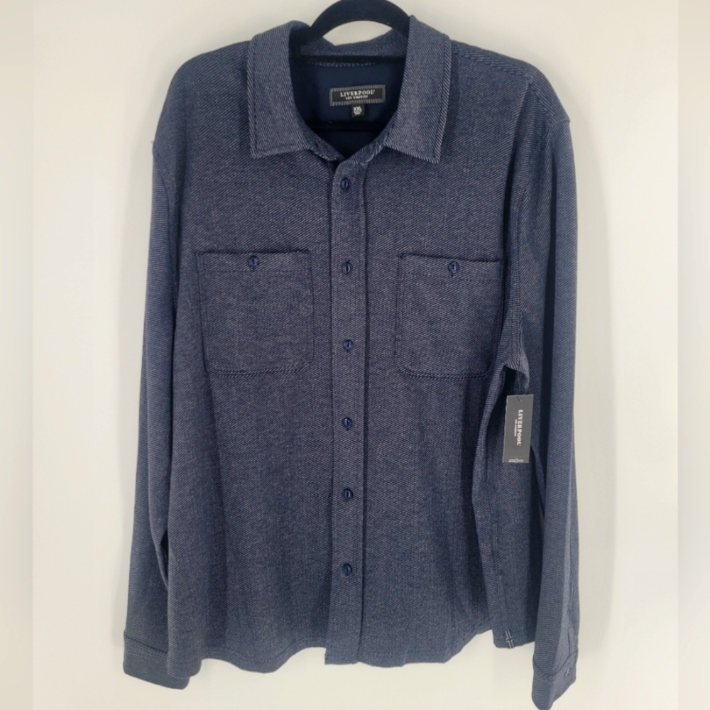 Liverpool Men's Knit Button Up Shirt XXL New‎